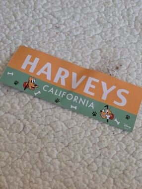 Harveys Orange and Light Green California Sticker with Pluto Art